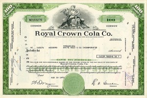 Royal Crown Cola Co. - Stock Certificate